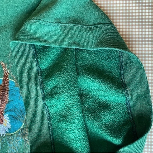 Vintage Lee Heavyweight green crewneck Eagle embroidery. Made in USA.Size medium - Picture 11 of 16